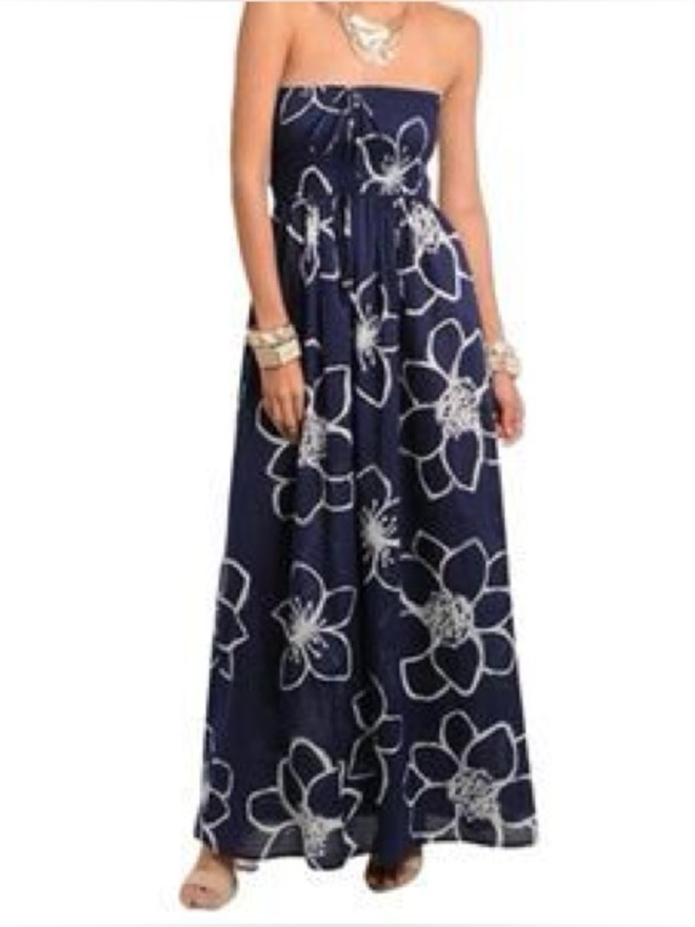 Nella Fantasia crisscrossed sleeveless maxi cotton dress